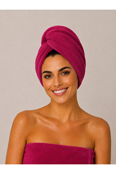 Pamuva Bamboo 100% Cotton Hair Towel |   Towel Bonnet |   Button and Rubber D...