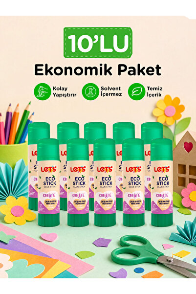 Lets Let's Eco Stick Yapıştırıcı 10’lu – Güvenli İçerik