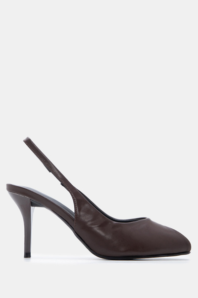 Luigi Γόβες Peep Toe με λάστιχο - Σκούρο Καφέ - 38