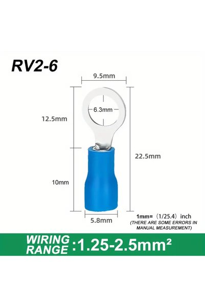 Choice 80pcs-Blue2-6 80pcs Ring Terminals Insulated O Ring Crimp Connectors -...