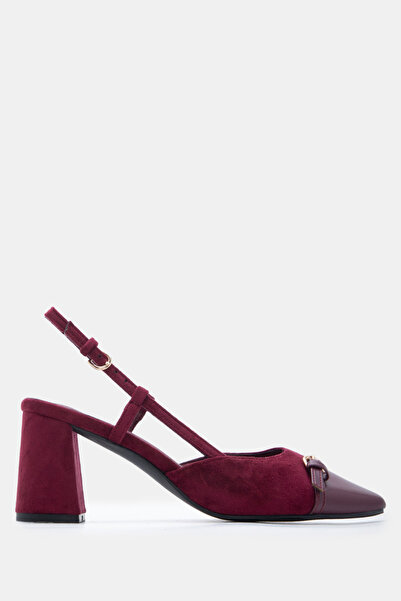 Luigi Μυτερές γόβες slingback με αγκράφα - Μπορντό - 36