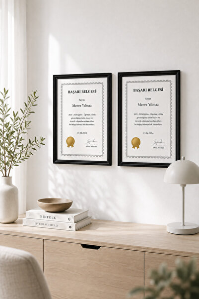 Countra 2’li A4 Koyu Kahve Dekoratif Duvar Çerçevesi – Fotoğraf, Poster, Dipl...