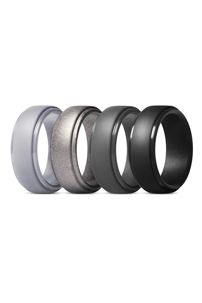 choice2 13 4 Pack Wedding Bands for Men, 8mm Hypoallergenic Breathable Men's ...