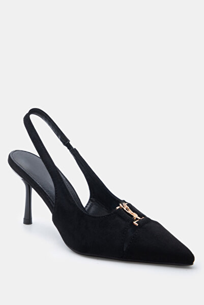 Luigi Μυτερές γόβες slingback με μεταλλική λεπτομέρεια - Μαύρο - 41