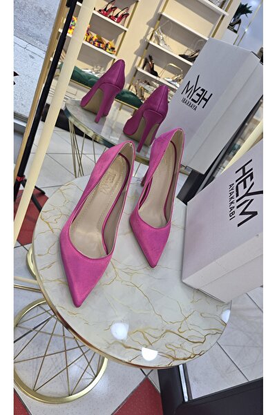 HEYM Saten Fuşya&Saks Mavi Stiletto