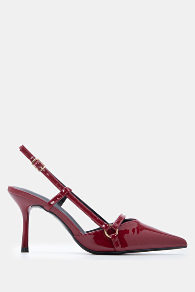 Luigi Μυτερές γόβες slingback με διακοσμητικό λουράκι - Βουργουνδί λουστρίνι ...