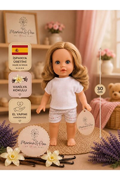 Marina&Pau'nun Petit Soleil Serisi 30 cm CAROL Pijamalı Oyuncak Bebek | Vanilya Kokulu İspanyol Bebek