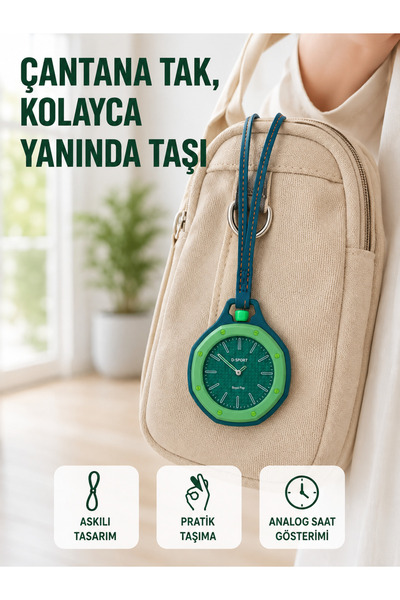 Lisinya Strap Analog Watch Pants Belt and Bag Accessory Green -