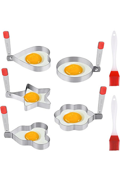 OEM Amabur Set de 5 forme inelare pentru ouă din oțel inoxidabil