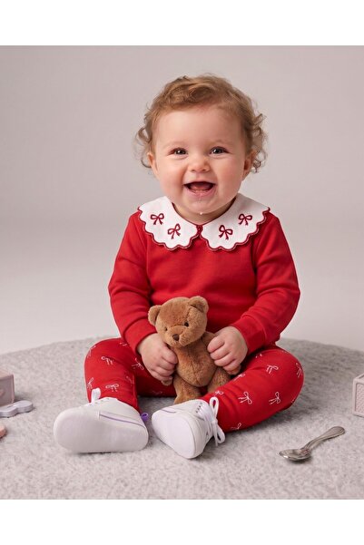 Ege Bebek Baby Girl Seasonal Bow Printed Baby Collar 9-12-18-24 Months Slim F...