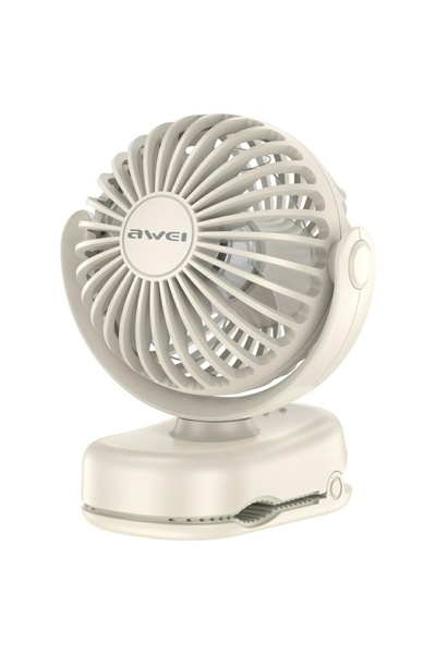AWEI Ventilator de birou cu clemă F45, 5W, 1200mAh, autonomie de 7 ore, USB-C...