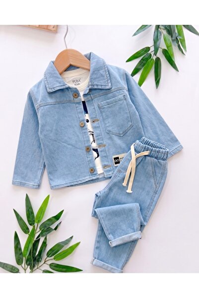 voyyo kids baby Boys' 1-2-3-4-5 Years Old 3-Piece Denim Set, Stylish 3-Piece ...