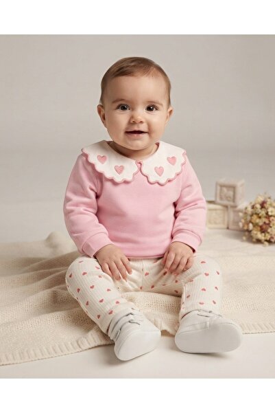 voyyo kids baby Baby Girl Seasonal Heart Printed Baby Collar 9-12-18-24 Month...