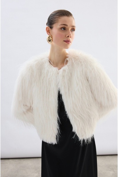 Şimal Fashion Bisiklet Yaka Suni Kürk