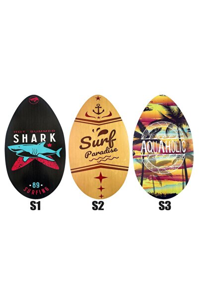 OEM Σανίδα Ξύλινη Surf Skimboard 76x45cm SummerTiempo 622163