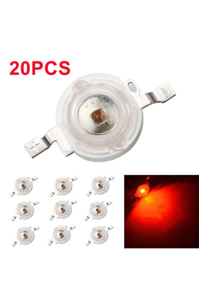 Choice مصباح LED أحمر عالي الطاقة (20 قطعة) 2.1-3.6 فولت، 110-120 لومن، ثنائي...