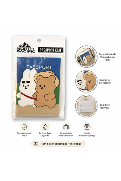 Generic Brand North Pacific Cute Teddy Bear Patterned Passport Cover – with I...