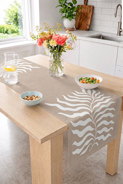 Realhomes Simple Modern Design with White Leaf and Branch Motifs 40X140Cm Dig...