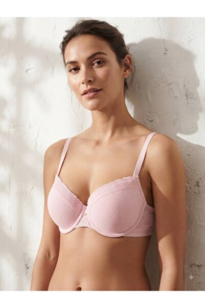 inspira lingerie 100% Cotton Underwire Push up Padded Lace Detailed Bra 75 80...