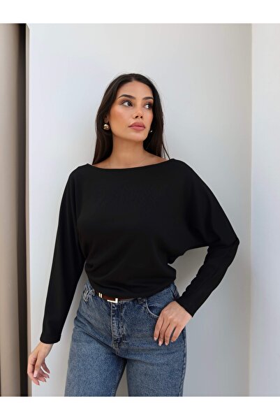 ESRAHELVACI Boat Neck Long Sleeve Blouse