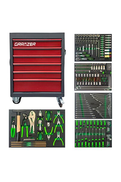 GRAYZER NC276 6 Çekmeceli Dolu Takım Arabası 276 Parça (Takımlar Nt Tools)
