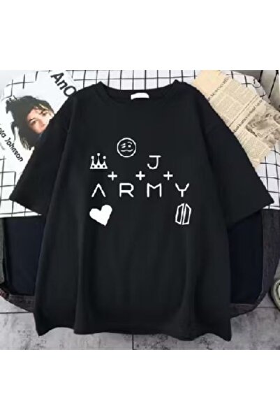 barsdepo Tricou imprimat BTS ARMY, Calitate PREMIUM Unisex Copii/Adulți