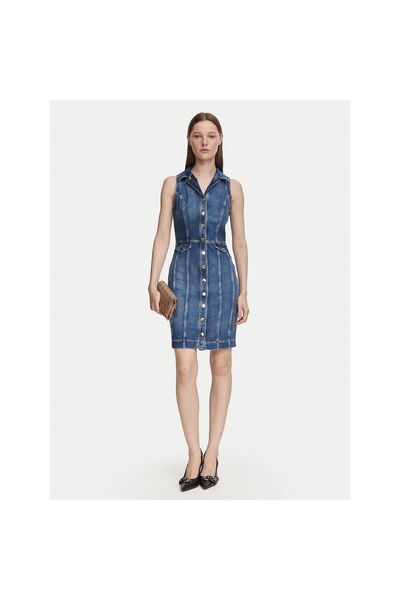 Guess Rochie din denim pentru femei W6YK24D1763 Albastru