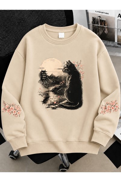 MODARİCH Unisex Kadın/Erkek Afgabo Özel Tasarım Baskılı Oversize Pamuklu Bisi...