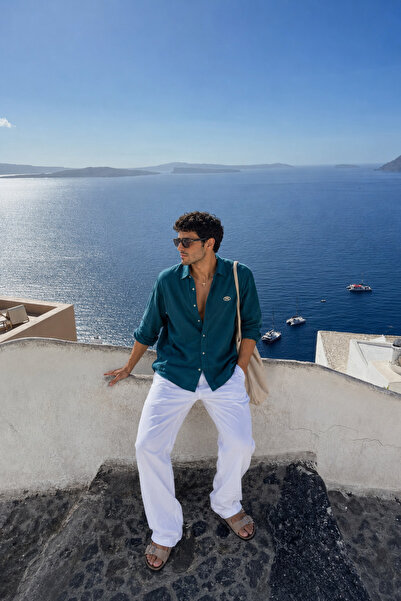 Respire Men's Muslin Oversize Shirt Emerald