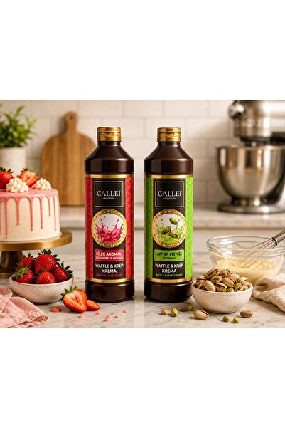 Callei Waffle & Krep Krema Seti 2'li 1000 gr x 2 - Antep Fıstık & Çilek