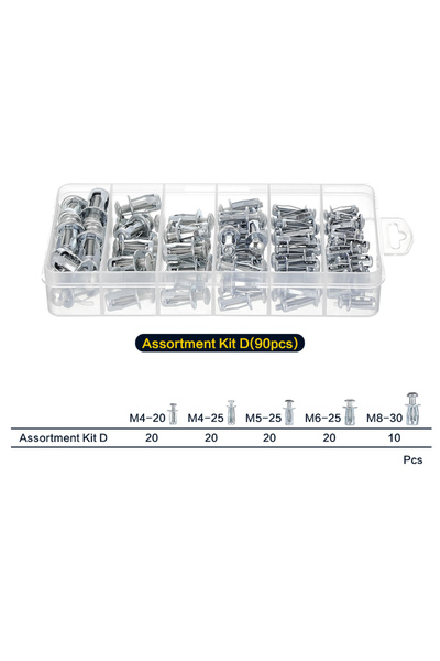 Choice Asso. Kit D(90pcs) 32-90PCS Jack Nuts Petal Nuts, Expansion Screw Peta...