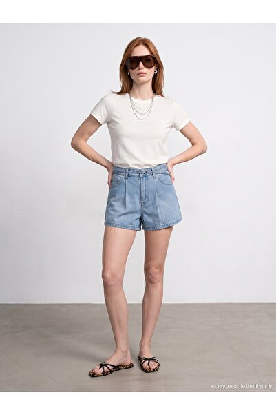 Dilvin 32852 Basic T-Shirt-Ekru