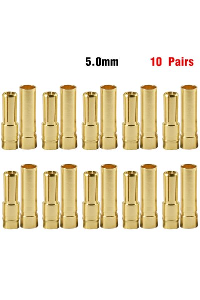Choice6 10 أزواج من موصلات رصاصة RC مقاس 5.0 مم 9IMOD 5/10 أزواج 2/3/3.5/4.0/...