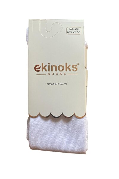 Ekinoks çorap Premium Quality White Baby Tights (0-1 Year Old)