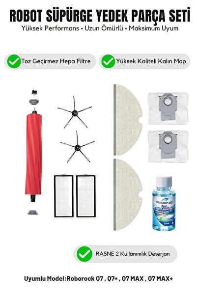 Asgard Grup Compatibil cu Roborock Q7/Q7+/Q7 MAX/Q7 MAX+ 1 perie principală 2...