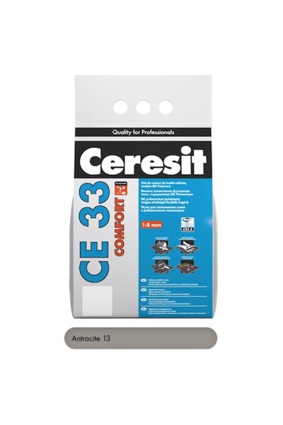 Ceresit Chit de rosturi Antracit 5 kg premium CE 33 COMFORT, pentru rosturi c...