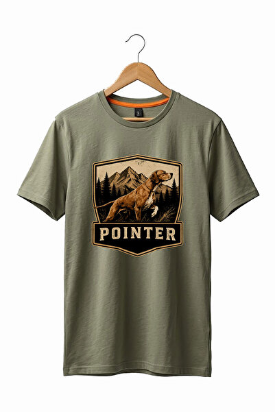 The Baski Hunting Hunting Pointer Hunter Dog Printed 100% Cotton Crew Neck Ba...