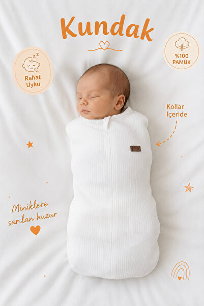 Rocha Baby Bebek Kundak Uyku Tulumu %100 Pamuk Fitilli Fermuarlı
