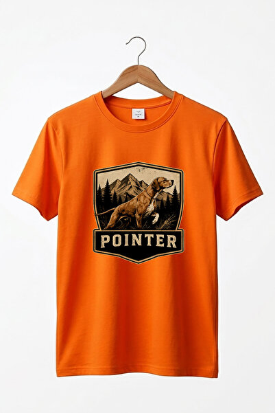 The Baski Hunting Hunting Pointer Hunter Dog Printed 100% Cotton Crew Neck Ba...