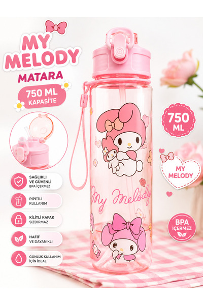 monthiron Phenomenon My Melody Water Bottle with Straw 750 ml Large Size with...