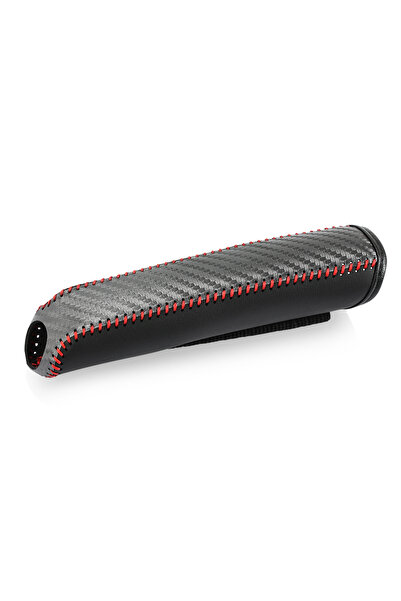 Choice Red Carbon Fiber Car Leather Handbrake Cover Protective Sleeve Hand Br...
