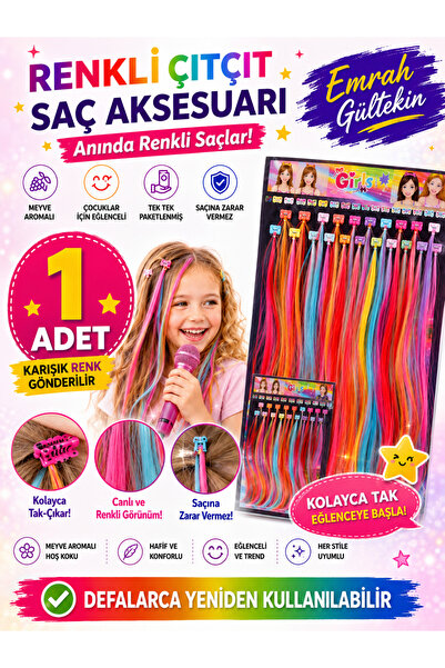 Emrah Gültekin Renkli Çıtçıt Saç Aksesuarı 1 Adet – Kolay Tak Çıkar, Çocuklar...