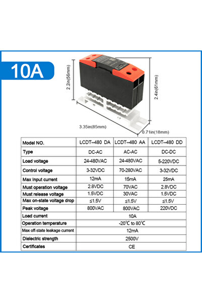 Choice DC Control AC 10A LCTC SSR Solid State Relay 10A 25A 40A DIN Rail Moun...