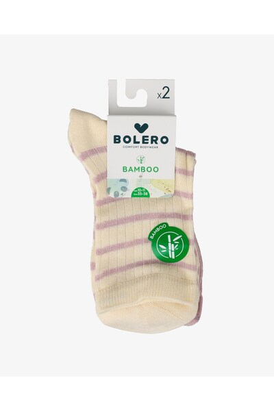Bolero Kız Çocuk Bambu Soket Pembe Düz Ve Çember Desenli 2li Paket