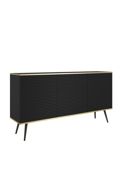 Other Oro MDF Μπουφές Ανθρακί με μαύρα πόδια 160x85x39εκ.