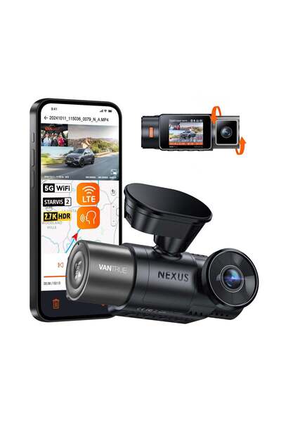 VANTRUE Nexsus 4S 3 Kameralı 2.7K QHD Wi-Fi Bulut Uyumlu Araç Kamerası