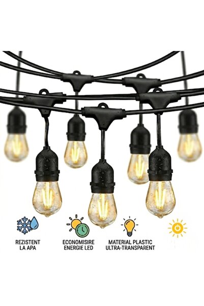 Infiniteea ™️ Outdoor/Indoor Light Garland, 20 Pendant Bulbs, Water Resistant...