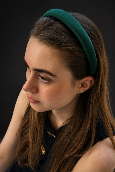 ByMerve Bym Dark Emerald Green Satin Thin Soft Women's Hair Crown Daily Acces...