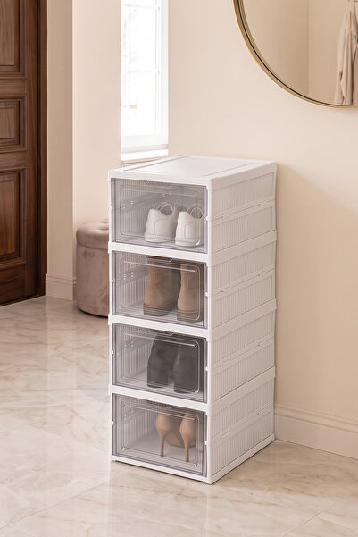 Kitchen Life 4'lü Modüler Çok Amaçlı Çekmeceli Ayakkabı Düzenleyici Organizer