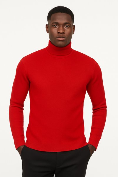ribac Men's 3-Pack Turtleneck Long Sleeve Winter Sweater – Slim Fit Basic Knitwear